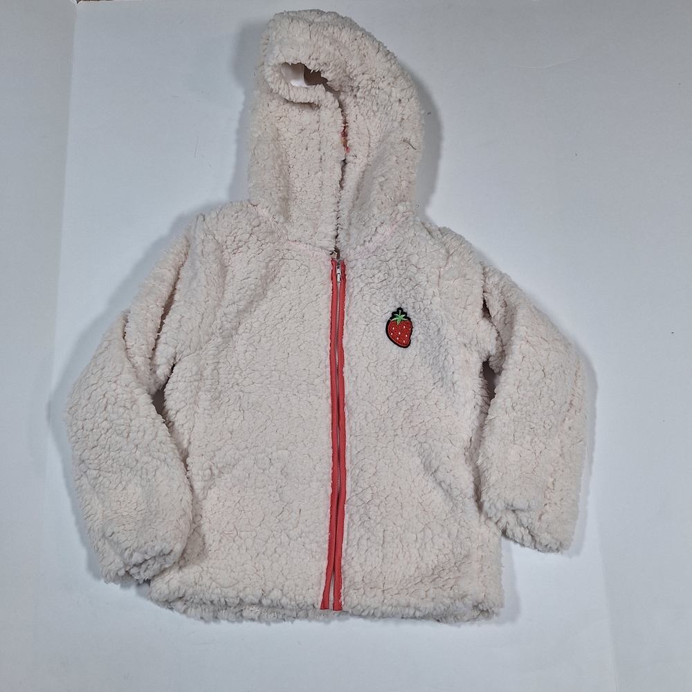Cozy Cream Kids Hoodie with Strawberry Patch